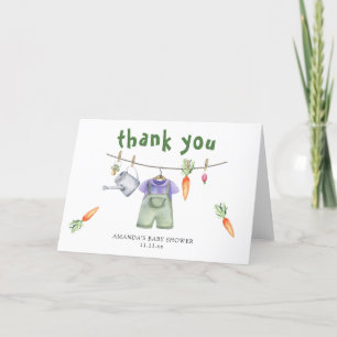Locally grown baby shower thank you card