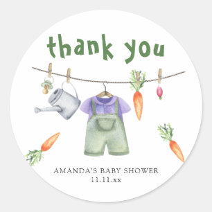 Locally grown baby shower thank you classic round sticker