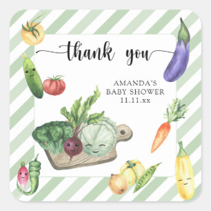 Locally grown baby shower thank you square sticker