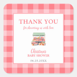 Locally Grown Baby Shower Thank You Square Sticker