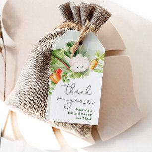 Locally grown baby shower thank you tag