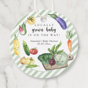 Locally Grown Baby shower Vegetables baby shower Favour Tags
