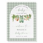 Locally Grown Baby Shower Welcome Sign Sage Green 