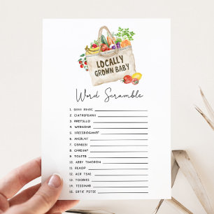 Locally Grown Baby Shower Word Scramble Game