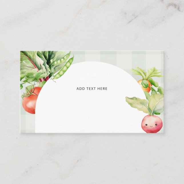 Locally grown baby vegetables custom enclosure card (Front)