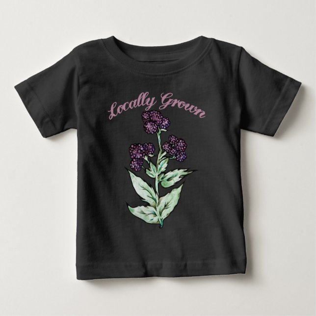 Locally Grown Black Raspberry cute Baby T-Shirt (Front)