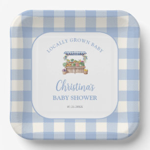 Locally Grown Boy Baby Shower Paper Plate