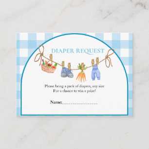 Locally grown boybaby shower diaper raffle request enclosure card