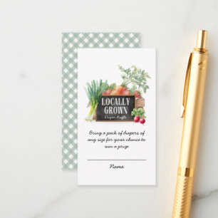 Locally Grown Diaper Raffle Tickets Baby Shower Enclosure Card