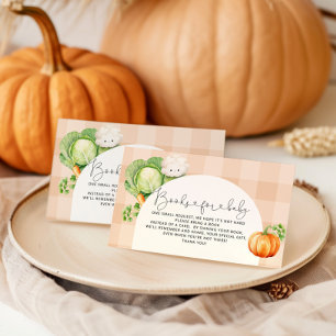 Locally grown fall pumpkin books for baby ticket enclosure card