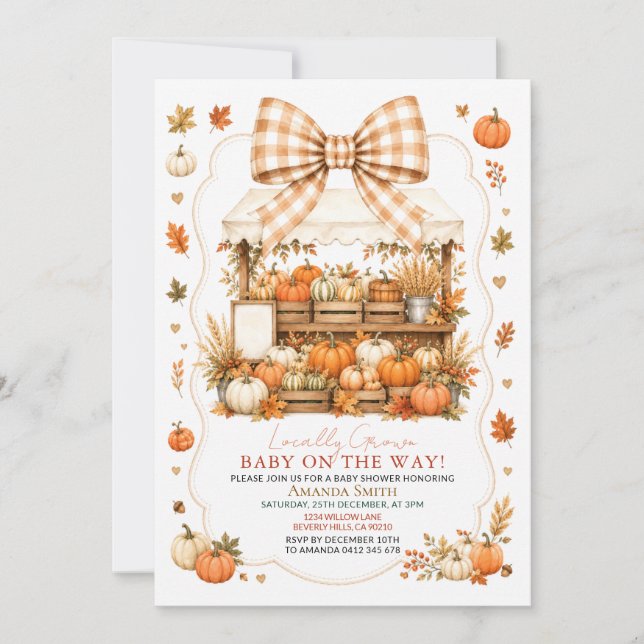 Locally Grown Fall Pumpkin Patch Baby Shower Invitation (Front)