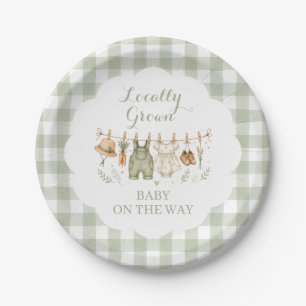Locally grown famers market Baby Shower Paper Plate