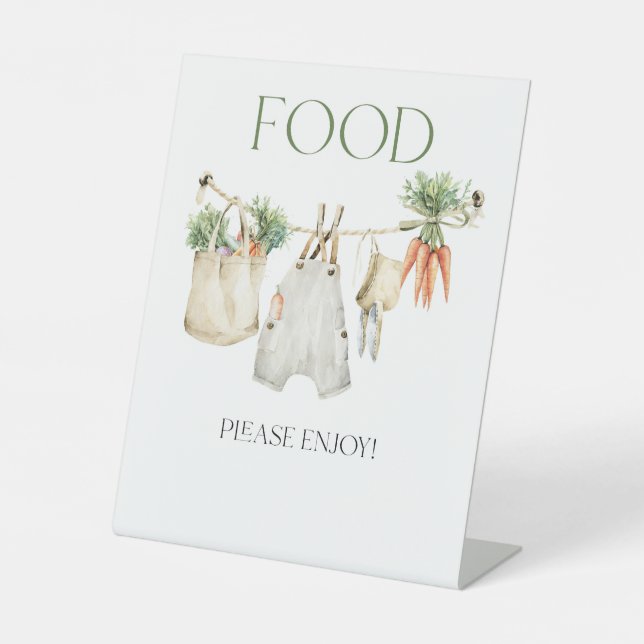Locally Grown Farm Baby Shower Food Pedestal Sign (Front)
