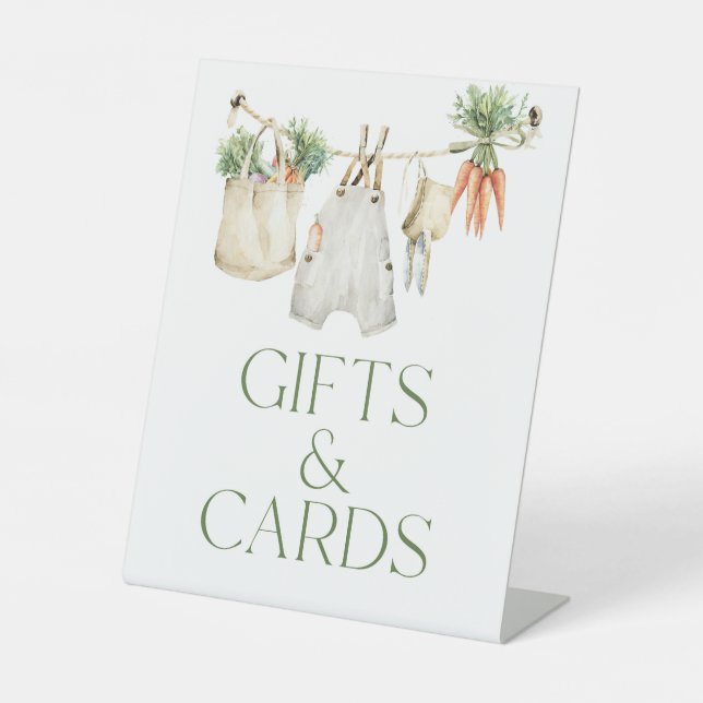 Locally Grown Farm Baby Shower Gift Card Sign (Front)