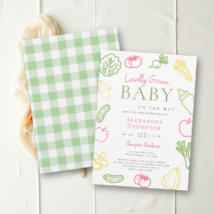 Locally Grown Farm Fresh Pastel Baby Shower Invitation