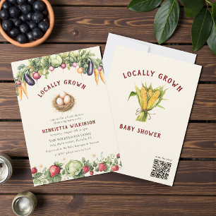 Locally Grown Farm Fresh Vegetables Baby Shower  Invitation