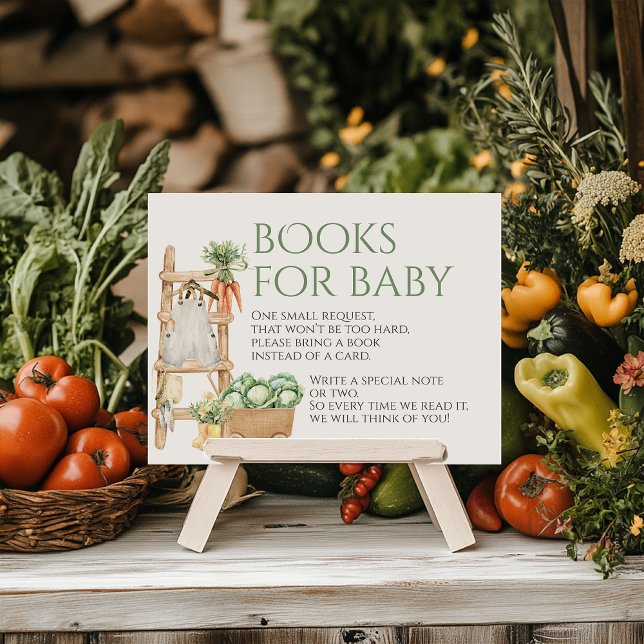 Locally Grown Farm Rustic Baby Shower Books Enclosure Card (Creator Uploaded)