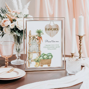 Locally Grown Farm Rustic Baby Shower Favors Poster