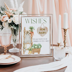 Locally Grown Farm Rustic Baby Shower Wishes Poster