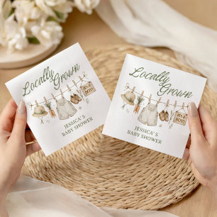 Locally Grown Farmer Market Baby BOY Custom Napkin