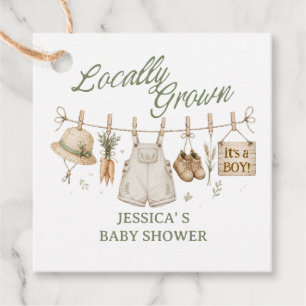 Locally Grown Farmer Market Baby Girl Custom Favour Tags