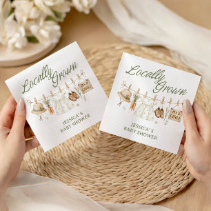 Locally Grown Farmer Market Baby Girl Custom Napkin