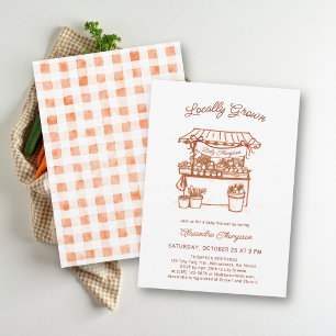 Locally Grown Farmer Market Earth Fall Baby Shower Invitation