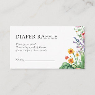 Locally Grown Farmers Baby Shower Diaper Raffle Enclosure Card