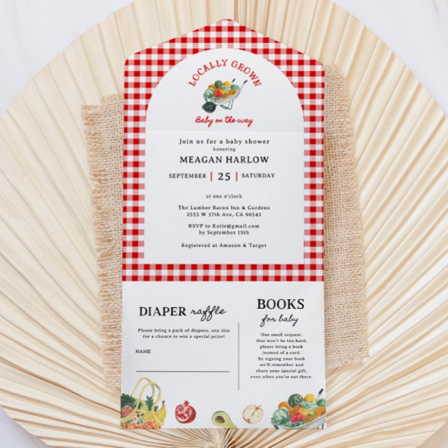 Locally Grown Farmers Market Baby Shower All In One Invitation (Creator Uploaded)