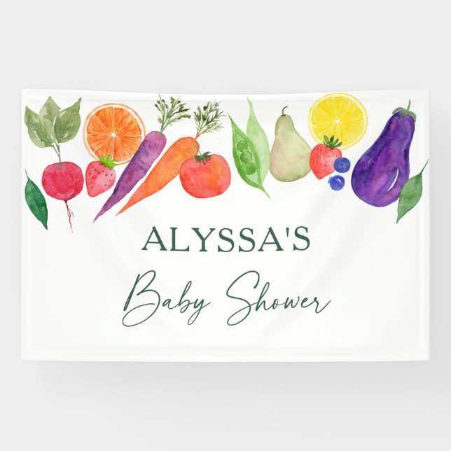 Locally Grown Farmers Market Baby Shower Banner (Horizontal)