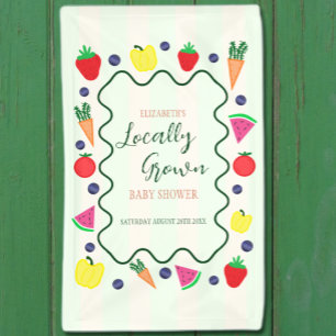 Locally Grown Farmer's Market Baby Shower Banner