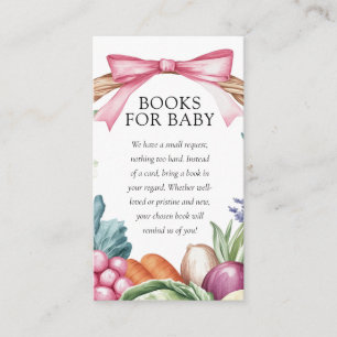 Locally Grown Farmers Market Baby Shower Books Enclosure Card