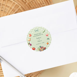 Locally Grown Farmers Market Baby Shower Classic Round Sticker