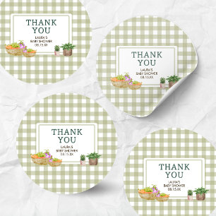 Locally Grown Farmers Market Baby Shower Classic Round Sticker