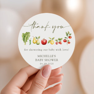 Locally Grown Farmers Market Baby Shower Favor Classic Round Sticker