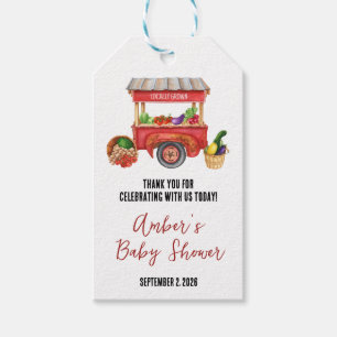 Locally Grown, Farmer's Market Baby Shower Favor Gift Tags
