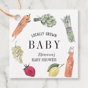 Locally Grown Farmers Market Baby Shower Favour Tags
