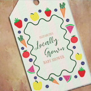 Locally Grown Farmer's Market Baby Shower Gift Tags