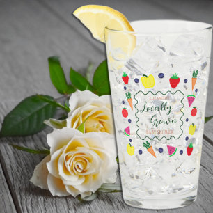 Locally Grown Farmer's Market Baby Shower Glass