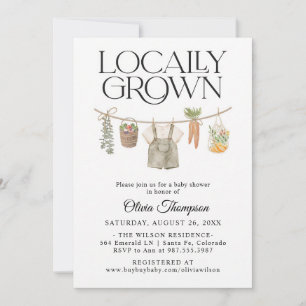 Locally Grown Farmers Market Baby Shower Invitation