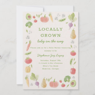 Locally Grown Farmer's Market Baby Shower Invitation