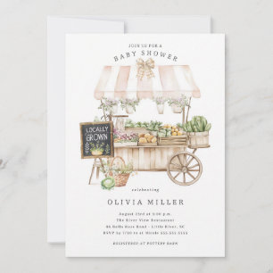 Locally Grown Farmers Market Baby Shower Invitation
