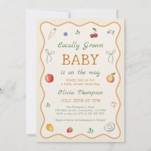 Locally Grown Farmers Market Baby Shower Invitation