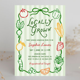 Locally Grown Farmer's Market Baby Shower Invitation