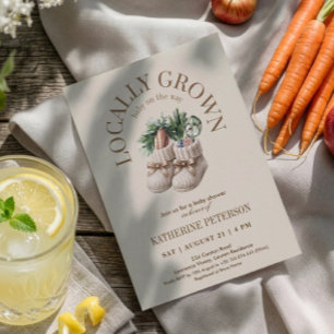 Locally Grown Farmer's Market Baby Shower Invitation