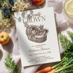 Locally Grown Farmer's Market Baby Shower Invitation