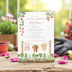 locally grown farmers market baby shower invitation