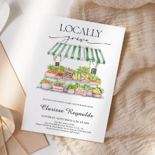 Locally Grown Farmers Market Baby Shower Invitation