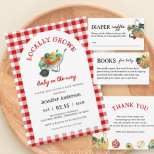 Locally Grown Farmer's Market Baby Shower Invitation