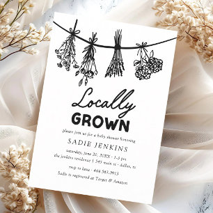 Locally Grown Farmers Market Baby Shower Invitation
